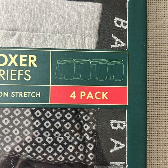 Ted Baker S/M/L 4 Pack Soft Cotton Stretch Black Gray Boxer Briefs - Picture 6 of 8